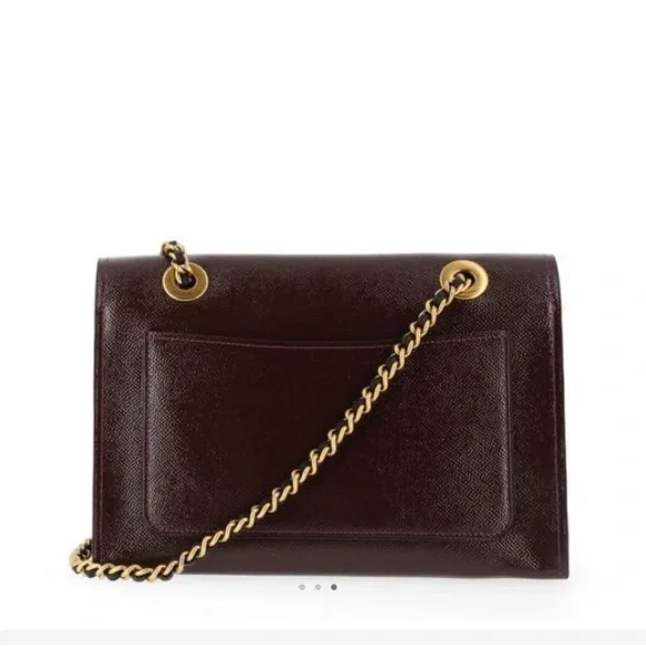 Elegant Burgundy Leather Shoulder Bag - Picture 2 of 6